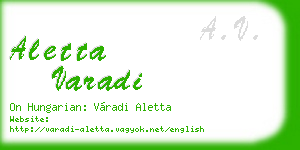 aletta varadi business card